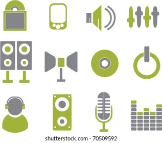 media & music signs. vector
