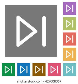 Media next flat icon set on color square background.