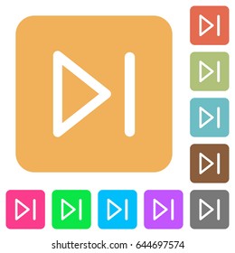 Media next flat icons on rounded square vivid color backgrounds.