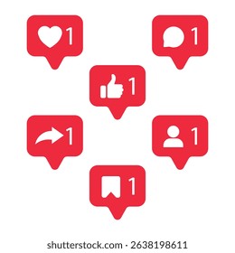 Media notifications icon. Colored vector illustration.