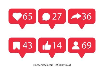Media notifications icon. Colored vector illustration.