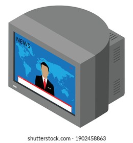 Media on television concept. Breaking news. TV News with newsreader or journalist concept background