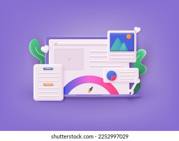 Media optimization, local search, boost in traffic, search engine targeting. SEO strategy abstract concept vector illustration set. 3D Web Vector Illustrations.