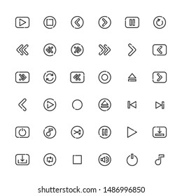 Media outline icon set. Vector and Illustration.
