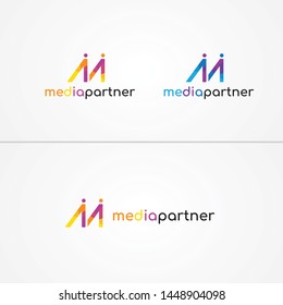 Media partner logo template for company or personal