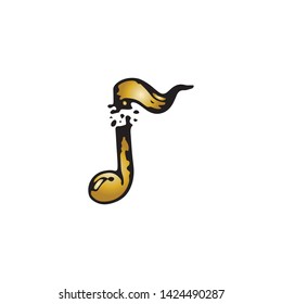 Media and phone cellular Music note symbols logo and icons template
