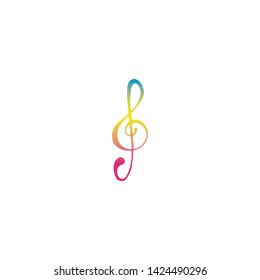 Media and phone cellular Music note symbols logo and icons template
