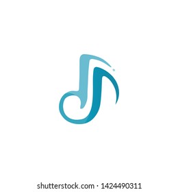 Media and phone cellular Music note symbols logo and icons template
