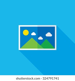 Media Photo Album Flat Long Shadow Icon