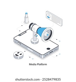 Media Platform isometric stock illustration. EPS File stock illustration