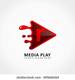 Media Play Application Splash with letter R