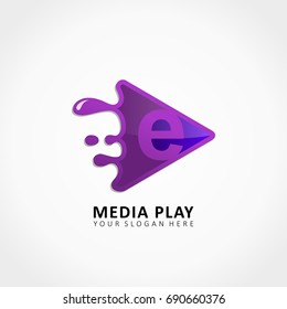 Media Play Application Splash with letter E
