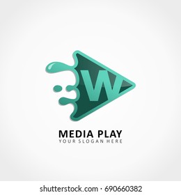 Media Play Application Splash with letter W