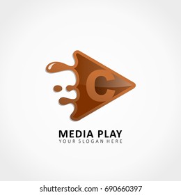 Media Play Application Splash with letter C