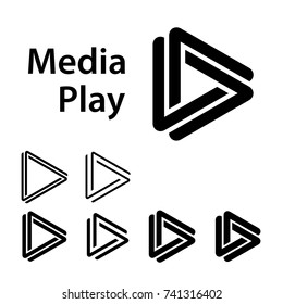 vector de símbolo negro de reproducción de medios
