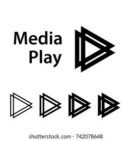 media play black symbol vector