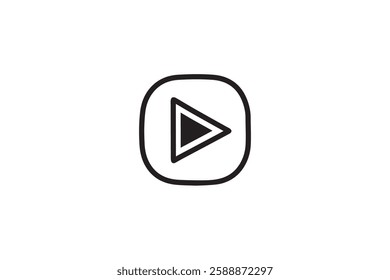 media play button icon vector silhouette isolated in white background