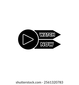 Media Play button icon. Watch now video play button icon vector