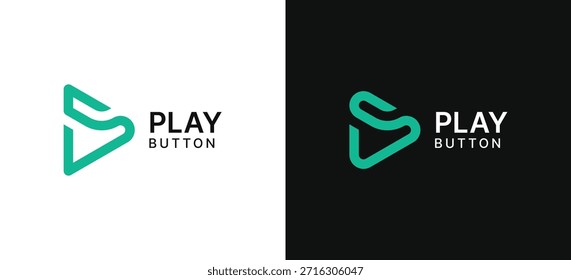 Media Play Botón Diseño de logotipos Ilustración vectorial Plantilla