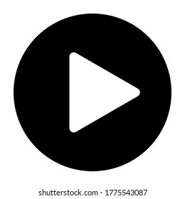 Media play button. Web icon. Vector illustration isolated on white background.