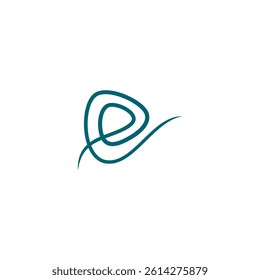 Media play combination letter e logo concept with line art style
