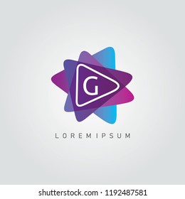 Media Play G Letter Logo, Modern Technology Design