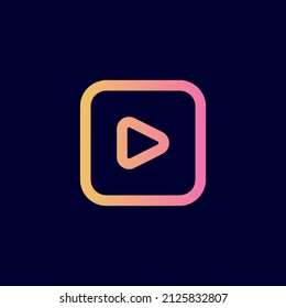 Media play icon design. Vector template logo icon.