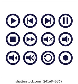 Symbol für Medienwiedergabe, Vektorlogo, kann als Symbol, Websymbol usw. verwendet werden