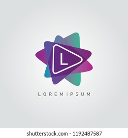 Media Play L Letter Logo, Modern Technology Design