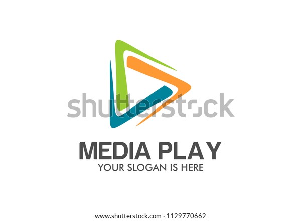 Media Play Logo Stock Vector (Royalty Free) 1129770662