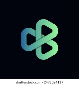 media play logo, media logo, arrow logo template