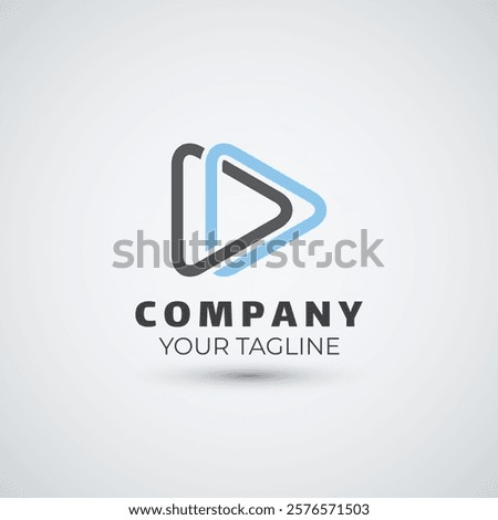 Media play logo design icon template