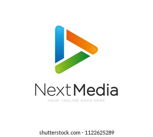 Media Play Logo Design Template Vector