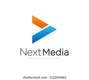 Media Play Logo Design Template Vector