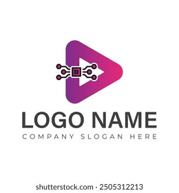 Media Play Logo Design Template Vector Illustration