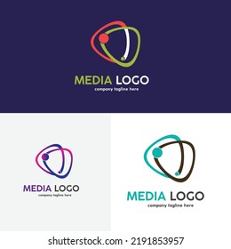 Media Play Logo Design In Various Color Option,  Media Player Logo Icon, Modern Play Button Logo, Abstract TriangleArrow Vector
