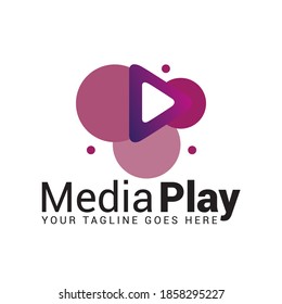 Media play logo icon vector template.