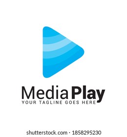 Plantilla vectorial de icono del logotipo de reproducción de medios.