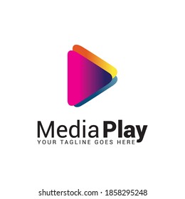 Media play logo icon vector template.