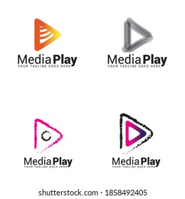 Media play logo icon vector template.