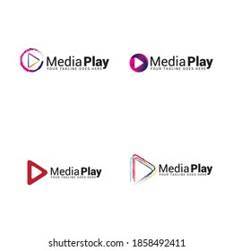Media play logo icon vector template.