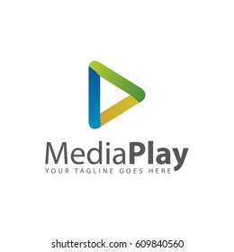media play logo icon vector template