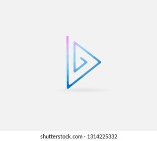 Media Play Logo With Linear Style, Or Initial Letter B template design