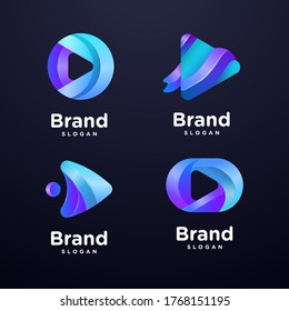 Media Play Logo Template Collection