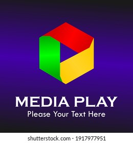 Media play logo template illustration
