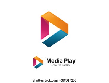 Media Play Logo Template Vector Stock Vector (Royalty Free) 689017255 ...