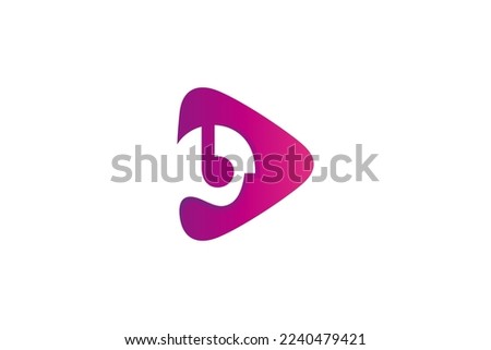 Media play logo in triangle shape with person using headset