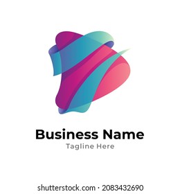 Media play logo with wave in gradient colors