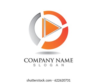 Media play music logo