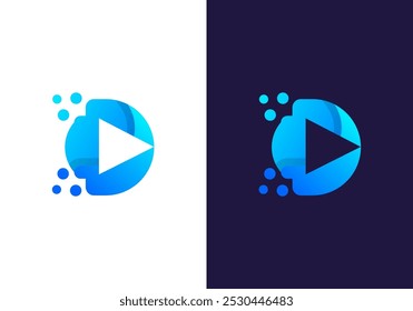 Media Play Pixel Logo Design modern

